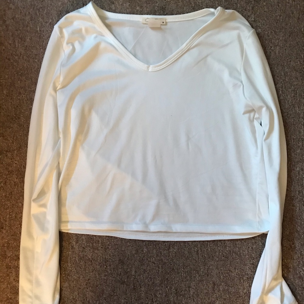 white crop top